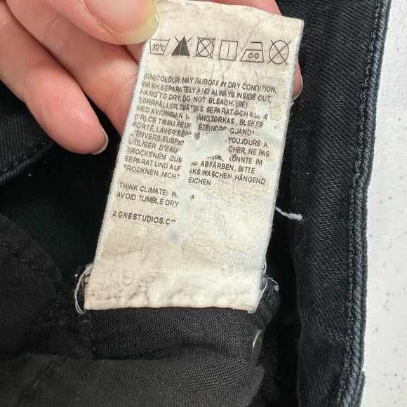 Acne Studios Women's Needle Wet Cash Denim Jeans Black Size 23 - Picture 13 of 15